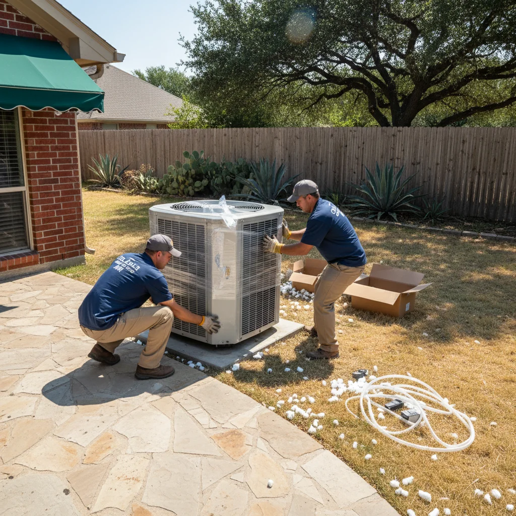 New energy-efficient AC system installation in an Austin home